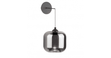 Eileen Pendant/Wall Light Matt Black and Smoked Glass LED
