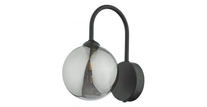 Där Lighting Eissa Wall Light Matt Black Smoked Glass