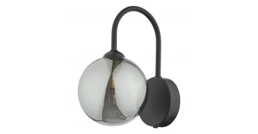 Eissa Wall Light Matt Black Smoked Glass