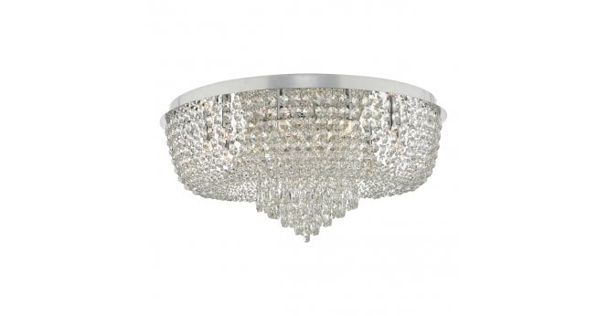 Där Lighting Eitan 12 Light Beaded Flush Clear and Polished Chrome