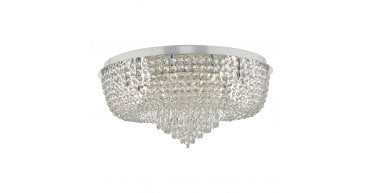 Eitan 12 Light Beaded Flush Clear and Polished Chrome