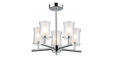 Elba Bathroom 5 Light Semi Flush Polished Chrome IP44