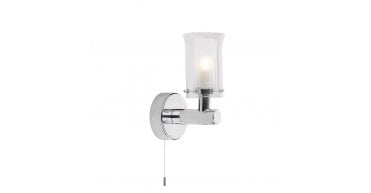 Elba Bathroom Wall Light Polished Chrome Glass IP44