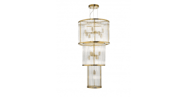 Eleanor 15 Light Chandelier Natural Brass Glass