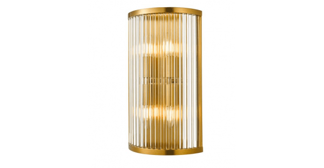 Där Lighting Eleanor 4 Light Wall Light Natural Brass Glass