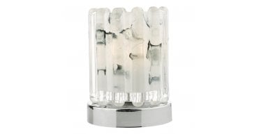 Elf Touch Table Lamp Polished Chrome With Ribbed Glass