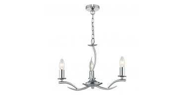 Elka 3 Light Pendant Satin Chrome