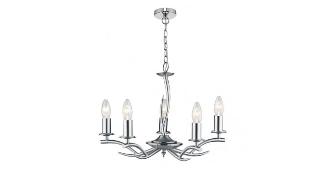Där Lighting Elka 5 Light Pendant Satin Chrome