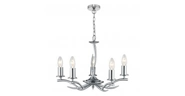 Elka 5 Light Pendant Satin Chrome