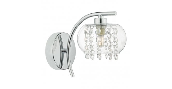 Där Lighting Elma Wall Light Polished Chrome & Glass