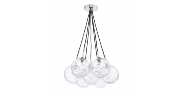 Elpis 7 Light Cluster Pendant Polished Chrome With Clear Dimpled Glass