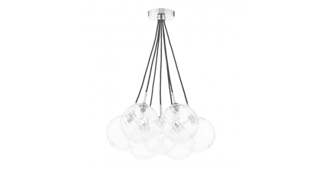 Där Lighting Elpis 7 Light Cluster Pendant Polished Chrome With Closed Glass