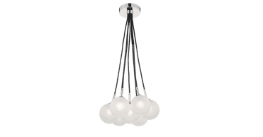 Elpis 7 Light Cluster Pendant Polished Chrome With Opal Glass