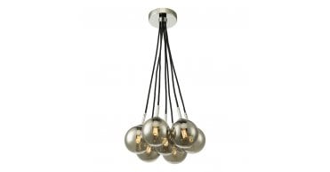 Elpis 7 Light Cluster Pendant Polished Chrome With Smoked Glass