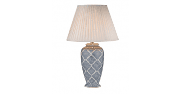Ely Table Lamp Blue Ceramic With Shade