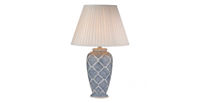 Där Lighting Ely Table Lamp Blue/White Base Only
