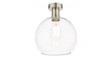 Emerson Semi Flush Antique Chrome Round Clear Glass
