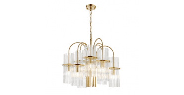 Eniola 9 Light Pendant Natural Brass and Glass