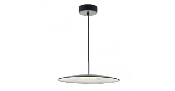 Där Lighting Enoch Pendant Matt Black & Stainless Steel LED