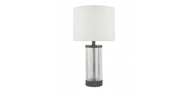 Enrico Rechargeable Table Lamp Satin Black and Glass With Shade LED