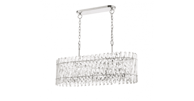 Där Lighting Entwine 10 Light Bar Pendant Polished Nickel and Crystal