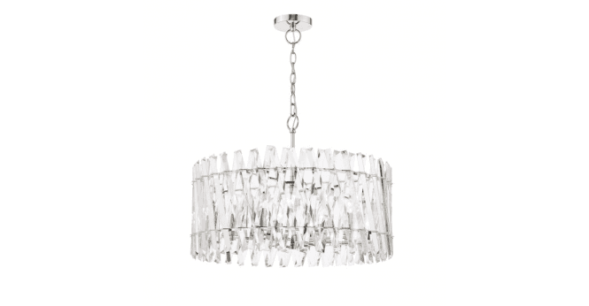 Där Lighting Entwine 8 Light Pendant Polished Nickel and Crystal