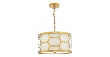 Epstein 3 Light Pendant Gold With Ivory Shade