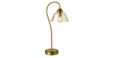 Erika Table Lamp Antique Bronze and Amber Glass
