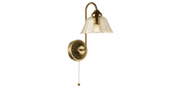 Erika Wall Light Antique Bronze and Amber Glass