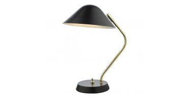 Erna Task Table Lamp Polished Brass Satin Black