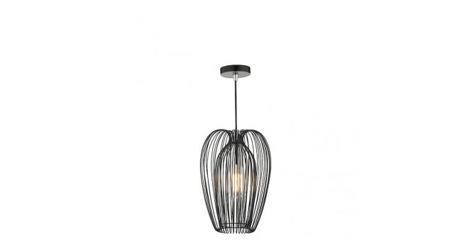 Där Lighting Ero 1 Light Single Pendant Black And Chrome
