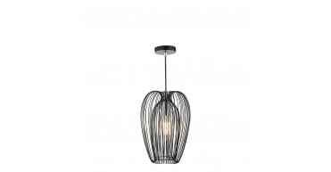 Ero 1 Light Single Pendant Black And Chrome