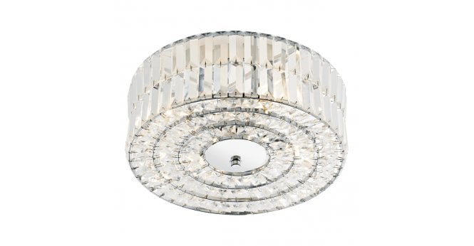Där Lighting Errol 4 Light Flush Crystal and Polished Chrome