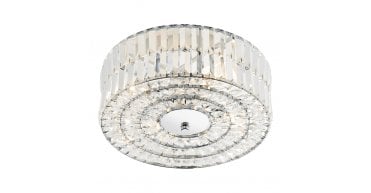 Errol 4 Light Flush Crystal and Polished Chrome