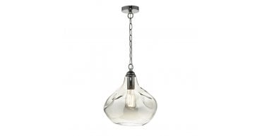 Esarosa 1 Light Pendant Black Chrome And Smoked Glass