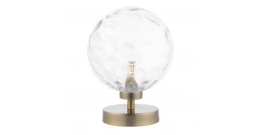 Esben Touch Table Lamp Antique Brass With Clear Dimpled Glass