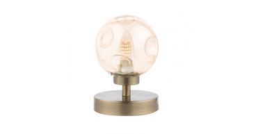 Esben Touch Table Lamp Antique Brass With Closed Organic Amber Glass