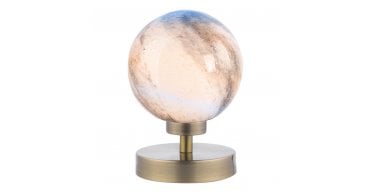 Esben Touch Table Lamp Antique Brass With Planet Style Glass