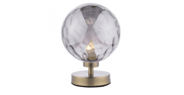 Esben Touch Table Lamp Antique Brass With Smoked Dimpled Glass