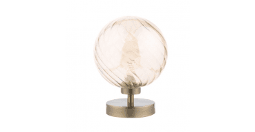 Esben Touch Table Lamp Antique Brass With Twisted Amber Glass