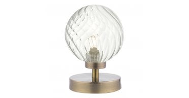 Esben Touch Table Lamp Antique Brass With Twisted Glass