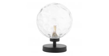 Esben Touch Table Lamp Matt Black With Clear Dimpled Glass