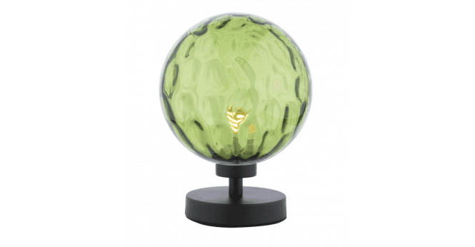 Där Lighting Esben Touch Table Lamp Matt Black With Green Dimpled Glass