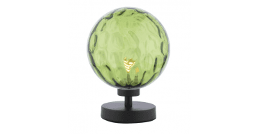 Esben Touch Table Lamp Matt Black With Green Dimpled Glass