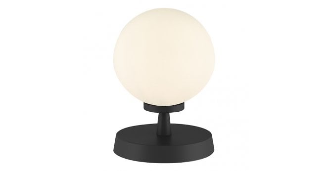 Där Lighting Esben Touch Table Lamp Matt Black With Opal Glass