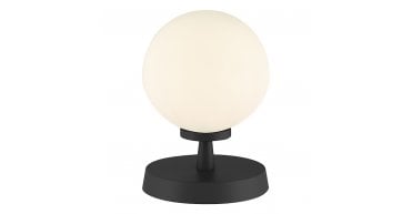Esben Touch Table Lamp Matt Black With Opal Glass