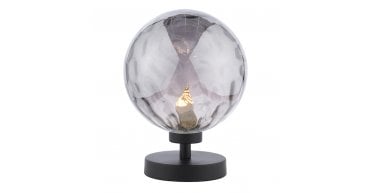 Esben Touch Table Lamp Matt Black With Smoked Dimpled Glass