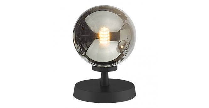 Där Lighting Esben Touch Table Lamp Matt Black With Smoked Glass