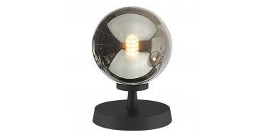 Esben Touch Table Lamp Matt Black With Smoked Glass