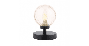 Esben Touch Table Lamp Matt Black With Twisted Amber Glass